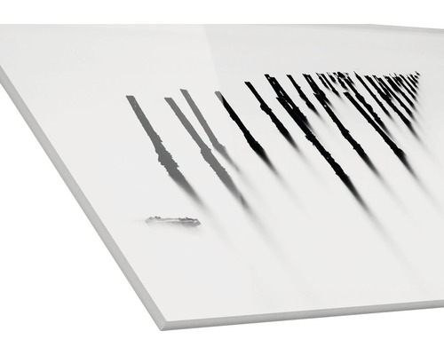 Image en verre acrylique avec photo en noir et blanc de jetées