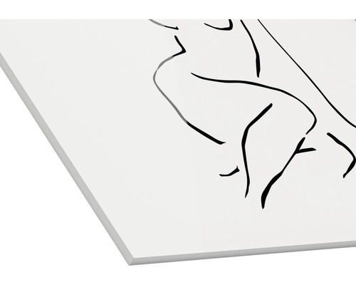 Dekorplatte mit Strichzeichnung