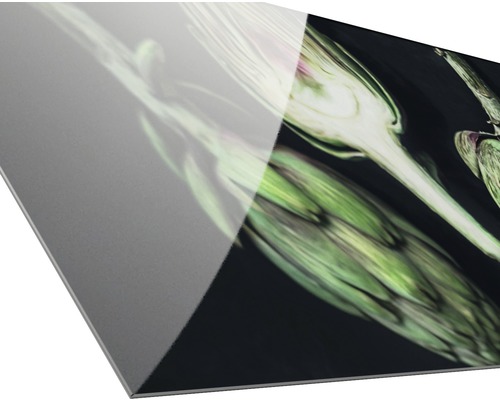 Dekorative Glasplatte mit Artischockenmotiv