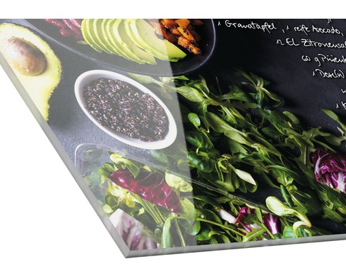 Image en verre acrylique représentant les ingrédients d''une salade