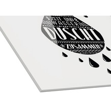 Image décorative en verre acrylique avec motif de douche et lettrage pour salle de bains