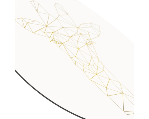 Image murale ronde décorative avec motif géométrique de girafe