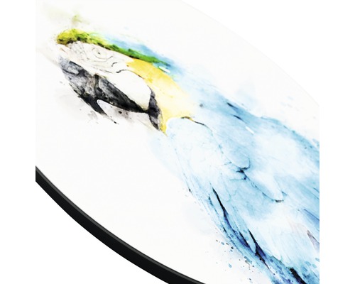 Dekoration mit Papageienmotiv im Aquarellstil