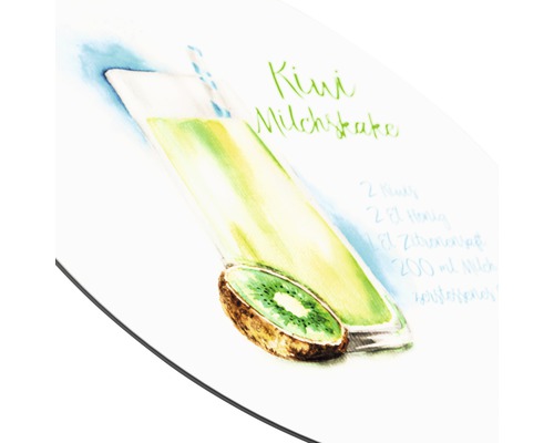 Illustration eines Kiwi-Milchshakes mit Rezept