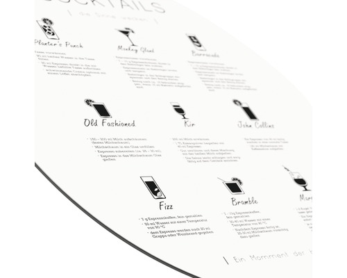 Cocktail Rezept Poster mit verschiedenen Getränken