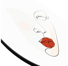 Image murale décorative avec un visage de femme dans un style minimaliste