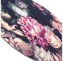 Detailansicht einer Tischplatte mit Blumendesign