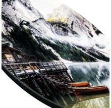 Image murale avec lac de montagne et bateaux