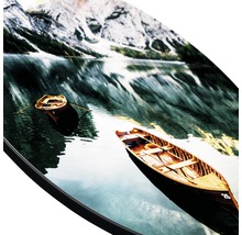 Tableau mural décoratif avec un lac et des bateaux