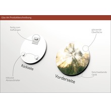 Glasbild mit Aufhängung und Abstandshalter inklusive