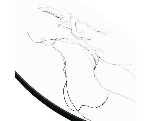 Detailansicht einer Tischplatte mit abstrakten Linien.