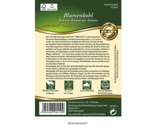 Blumenkohlsamen der Sorte Multi Head