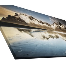 Tableau sur toile avec paysage de montagne et reflet dans l''eau