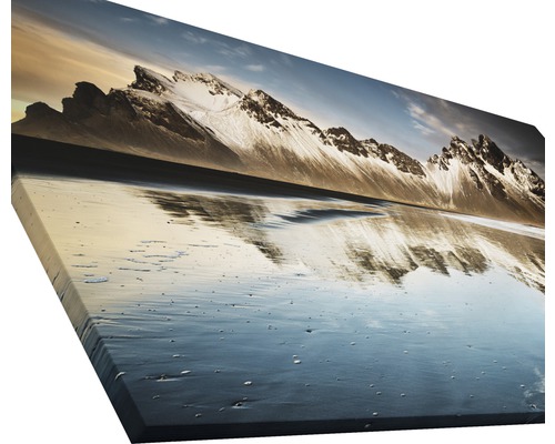 Tableau sur toile avec paysage de montagne et reflet dans l''eau
