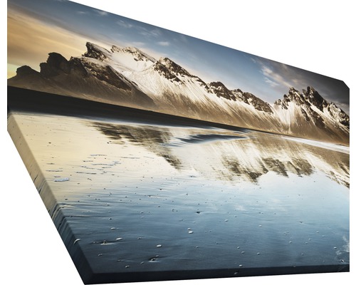 Tableau sur toile avec paysage de montagne et reflet dans l''eau