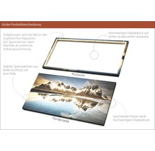 Produktbeschreibung Giclée Leinwandbild mit Holzrahmen, Vorder- und Rückseite