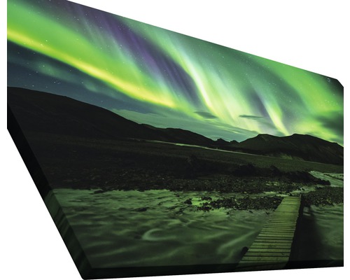 Leinwanddruck mit einer Landschaftsansicht der Nordlichter