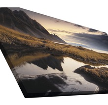 Tableau sur toile avec paysage de montagne et reflet dans l''eau