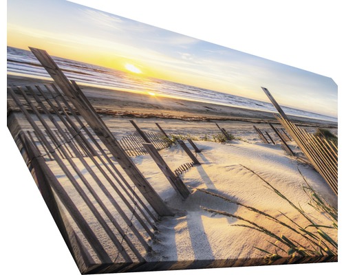 Image sur toile d''un paysage côtier avec une clôture dans le sable