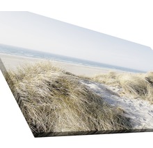 Leinwandbild mit Strandmotiv und Gräsern