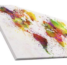 Weltkarte als Leinwandbild mit Farbklecksen