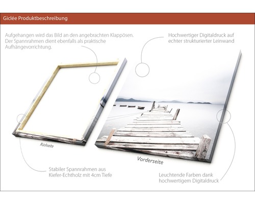 Giclée Kunstdruck auf Leinwand mit Keilrahmen und Landschaftsmotiv