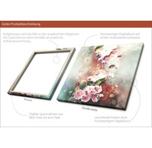 Leinwandbild mit Blumenmotiv und MDF Rahmen