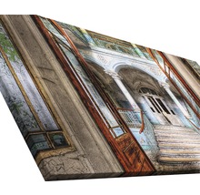 Leinwandbild eines alten Gebäudes mit Säulen und Treppenaufgang