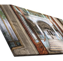 Leinwandbild mit Motiv eines alten Gebäudes mit Treppe und Säulen