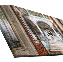 Leinwanddruck mit einer alten Fassade mit Säulen und Treppenaufgang