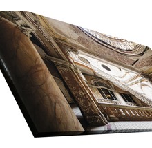 Fotoleinwand mit dem Motiv eines verlassenen Gebäudes mit Säule, Fenstern und Balustrade