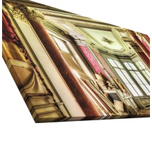 Leinwandbild mit Interieuransicht eines historischen Gebäudes mit Säulen und Fenstern