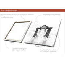 Detailansicht eines Giclée-Drucks auf Leinwand mit MDF-Holzrahmen