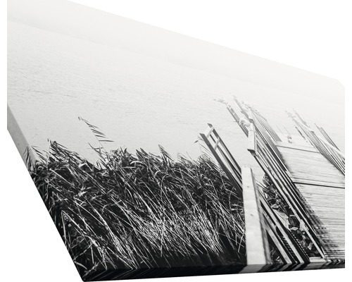 Photographie en noir et blanc d''une jetée sur toile