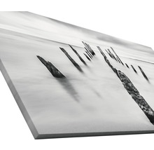 Toile photo avec motif de plage en noir et blanc