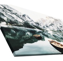 Leinwandbild mit Bergsee-Motiv und Booten