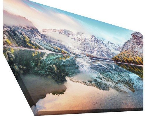 Leinwanddruck mit See und Berglandschaft