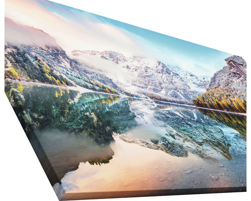 Leinwandbild mit Bergsee-Motiv und Berglandschaft