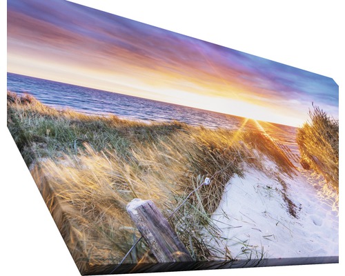 Impression sur toile avec motif de plage au lever du soleil