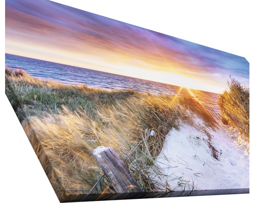 Tableau sur toile avec motif de plage au coucher du soleil