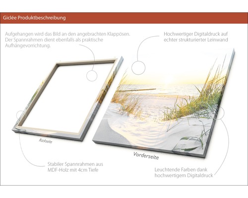 Leinwandbild mit Digitaldruck und MDF-Holzrahmen