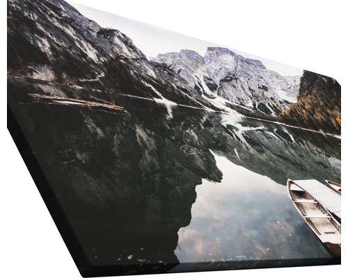 Leinwanddruck mit Bergsee-Motiv und Ruderbooten