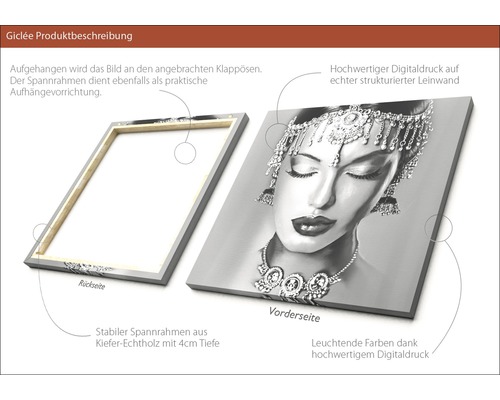 Giclée Kunstdruck auf Leinwand mit dem Bild einer Frau mit Schmuck