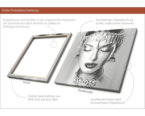 Giclée Kunstdruck mit Frauenmotiv und MDF Rahmen