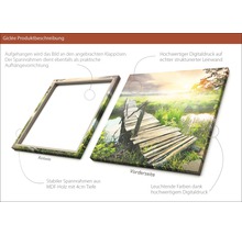 Leinwandbild mit Holzsteg-Motiv und MDF-Holzrahmen