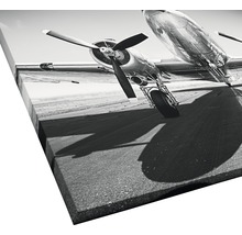 Leinwandbild mit einem Flugzeug im Schwarzweiß-Design