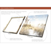 Giclée Leinwandbild mit Spannrahmen aus Kiefernholz und Strandmotiv