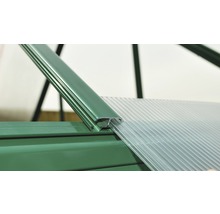 Serre PALRAM MYTHOS 6x14 panneaux alvéolés 4 mm avec cadre de fondation, gouttières 185 x 426 cm aluminium