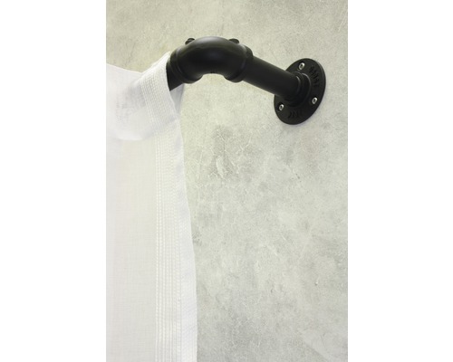 Porte-serviettes en tuyau métallique noir au mur