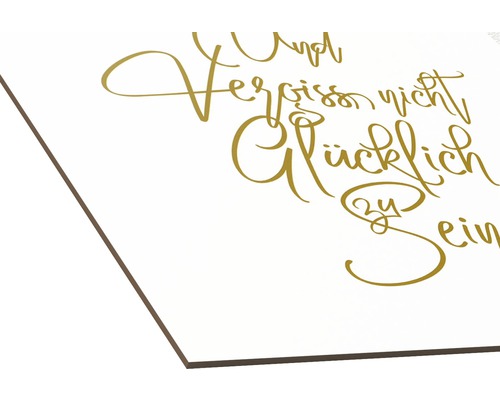 Tableau mural avec l''inscription ''Et n''oubliez pas d''être heureux''